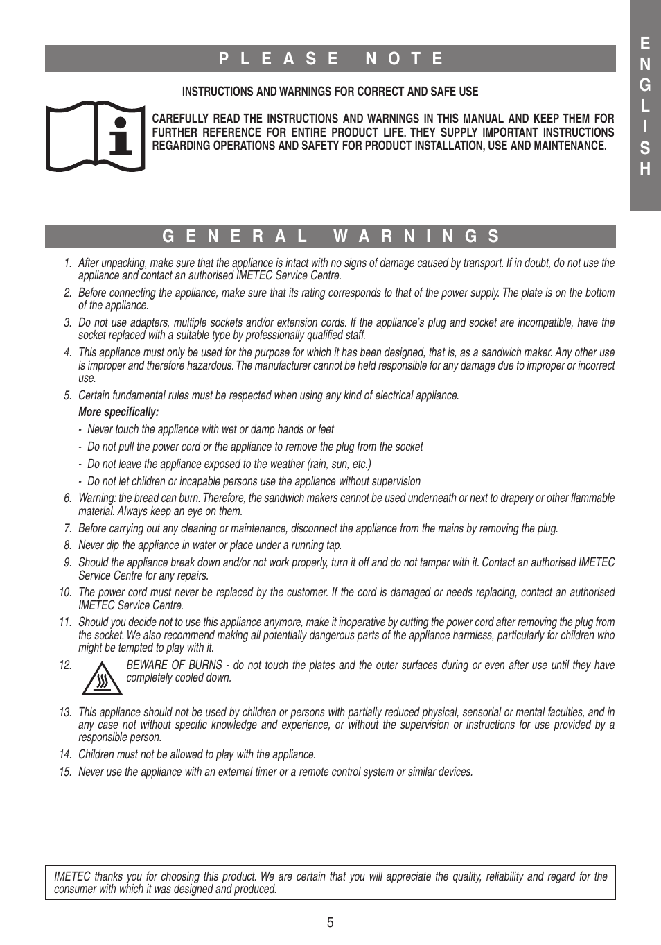 Imetec DOLCEVITA SM3 User Manual | Page 8 / 18
