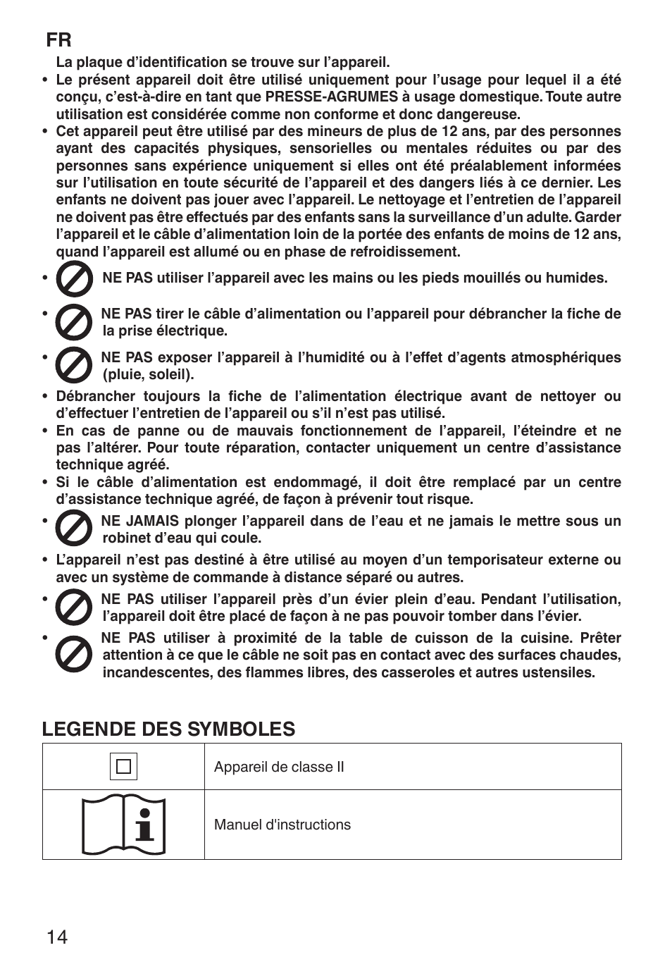 Legende des symboles | Imetec ECO CP User Manual | Page 19 / 34