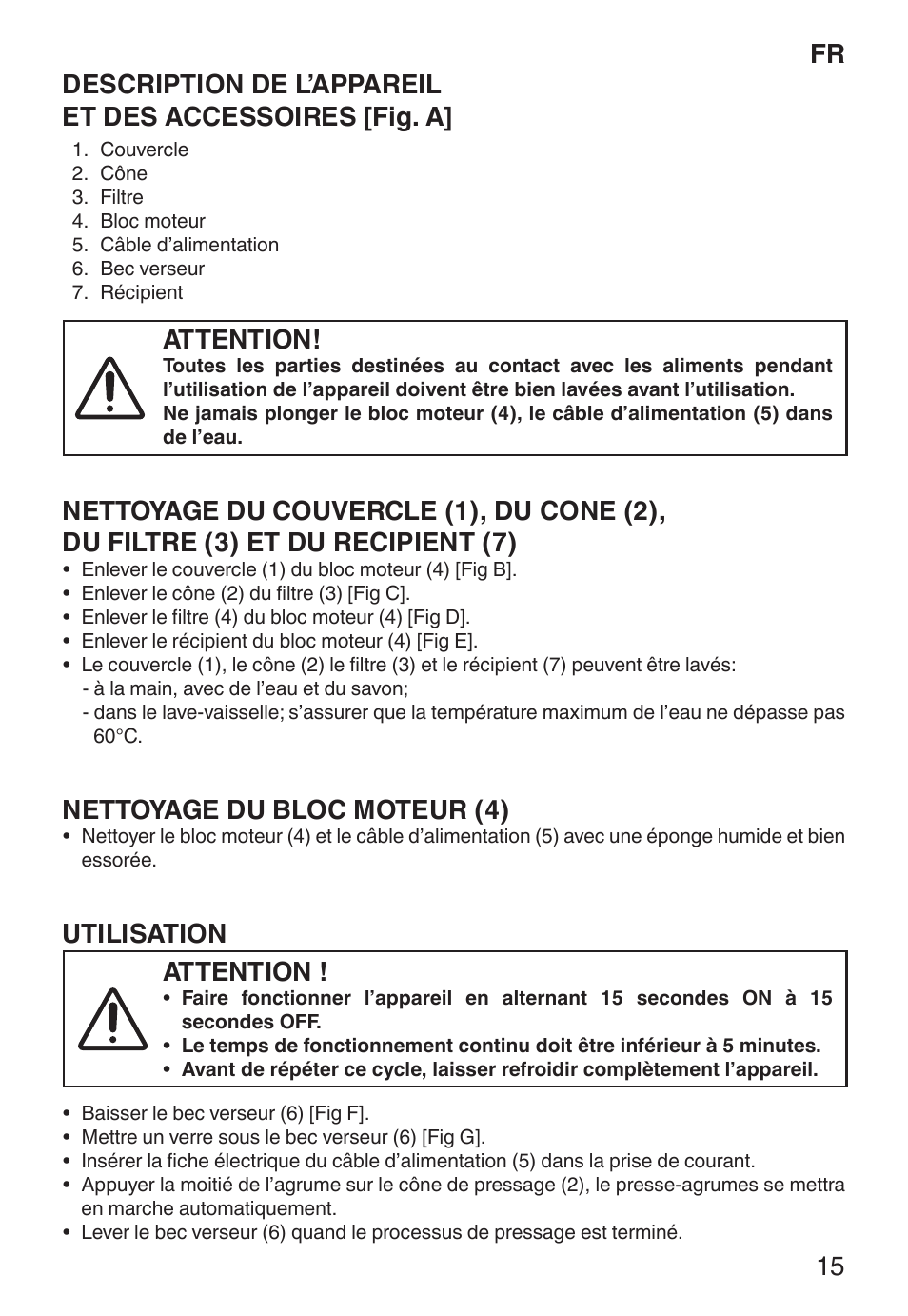 Attention, Nettoyage du bloc moteur (4), Utilisation | Imetec ECO CP User Manual | Page 20 / 34