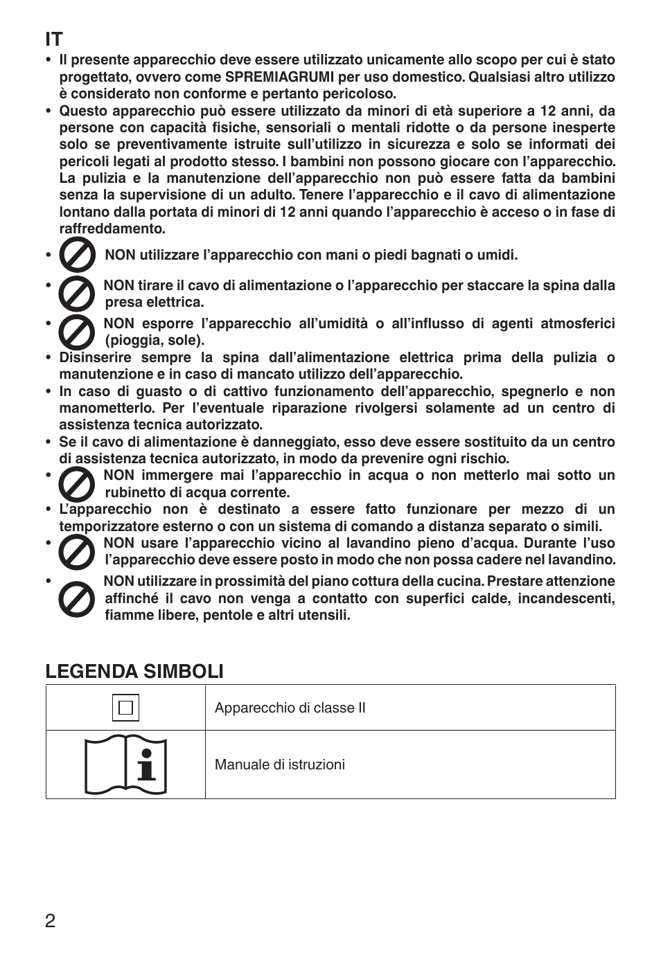 Legenda simboli | Imetec ECO CP User Manual | Page 7 / 34