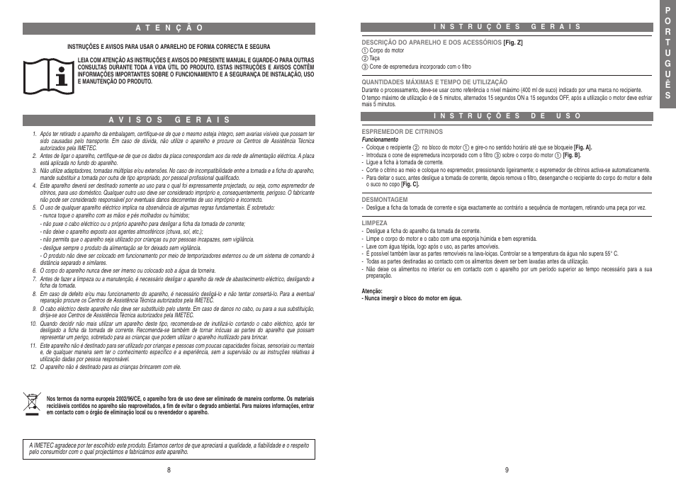 Xst20773-istr-pt.qxd_01-xst18398-istr-pt.qxd | Imetec DOLCEVITA CP4 User Manual | Page 6 / 7
