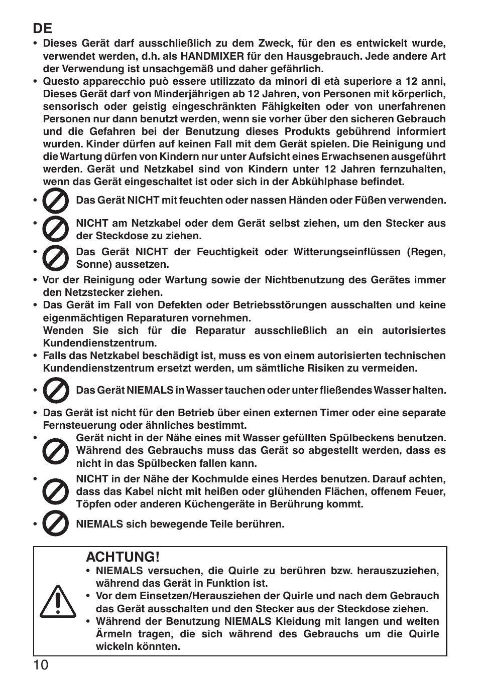 Achtung | Imetec ECO ST User Manual | Page 15 / 34