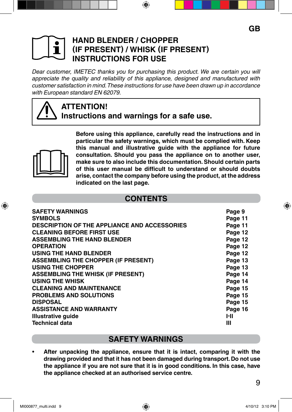 Imetec PROFESSIONAL SERIE HB 2000 User Manual | Page 15 / 54