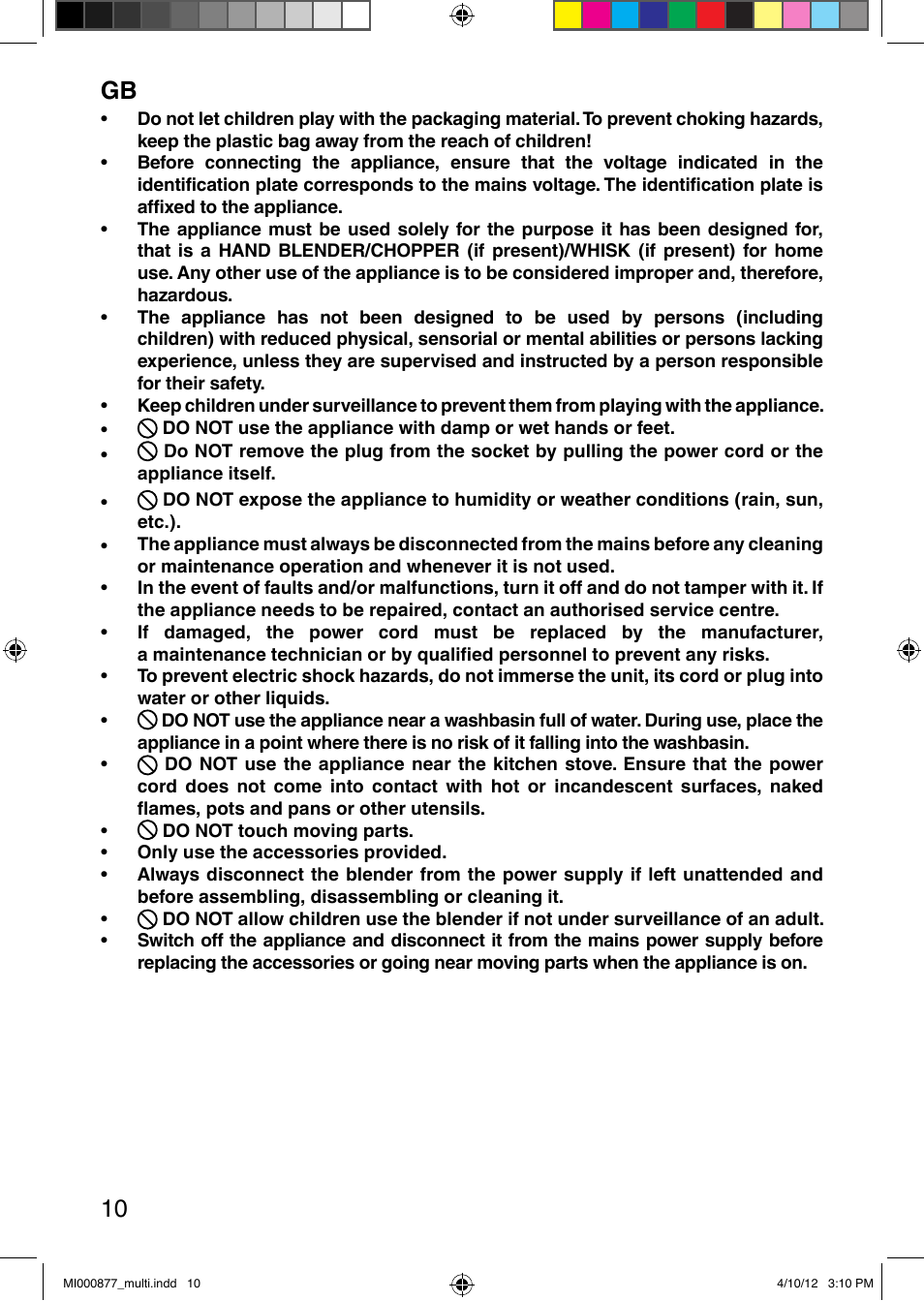 It 10 | Imetec PROFESSIONAL SERIE HB 2000 User Manual | Page 16 / 54