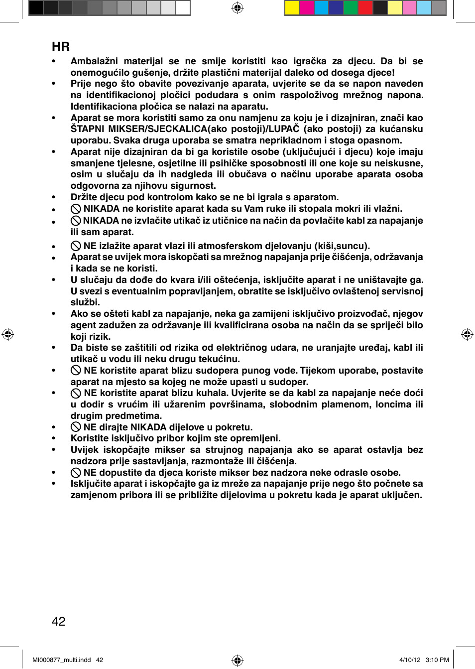 It 42 | Imetec PROFESSIONAL SERIE HB 2000 User Manual | Page 48 / 54