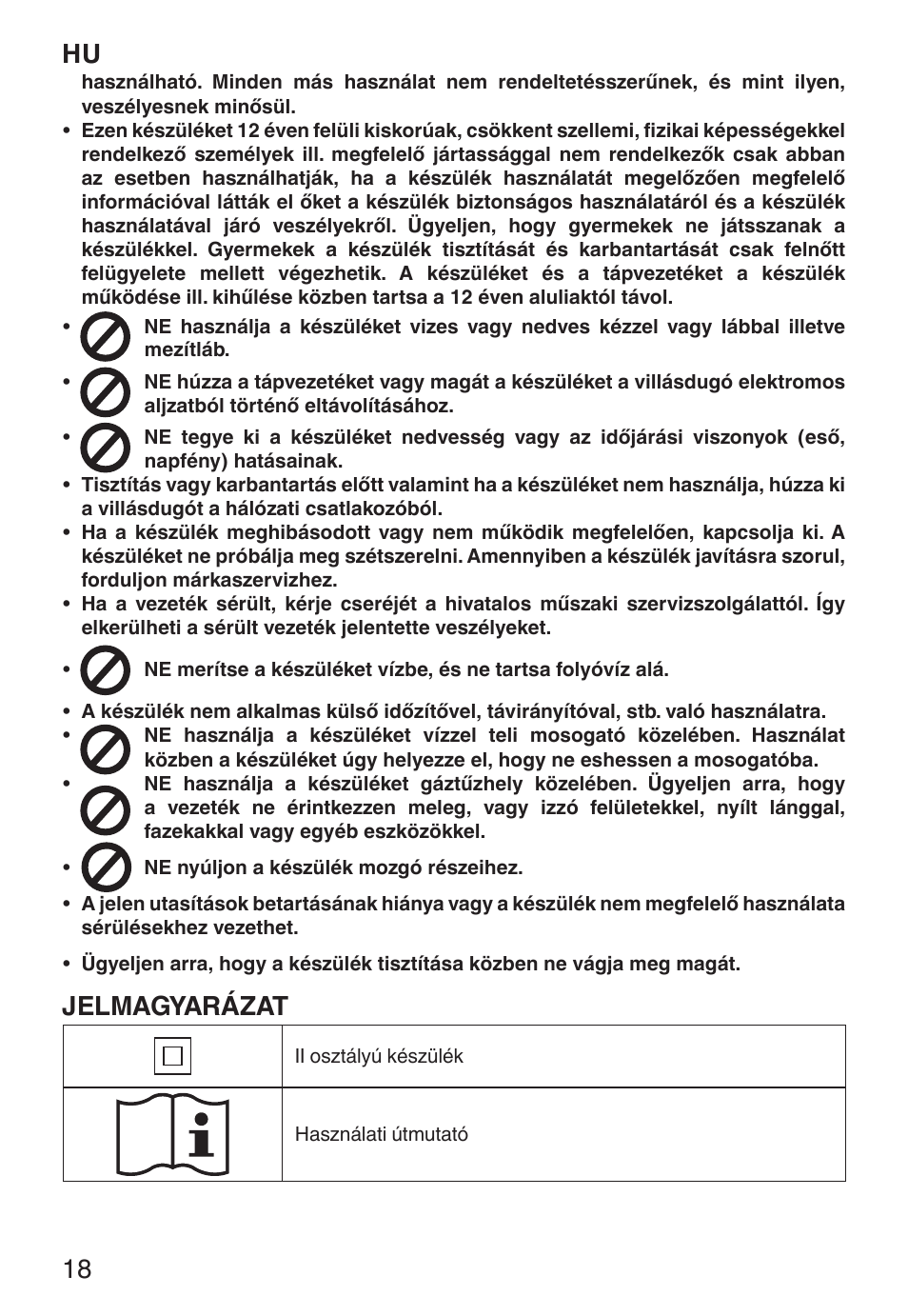 Jelmagyarázat | Imetec ECO HB User Manual | Page 23 / 26