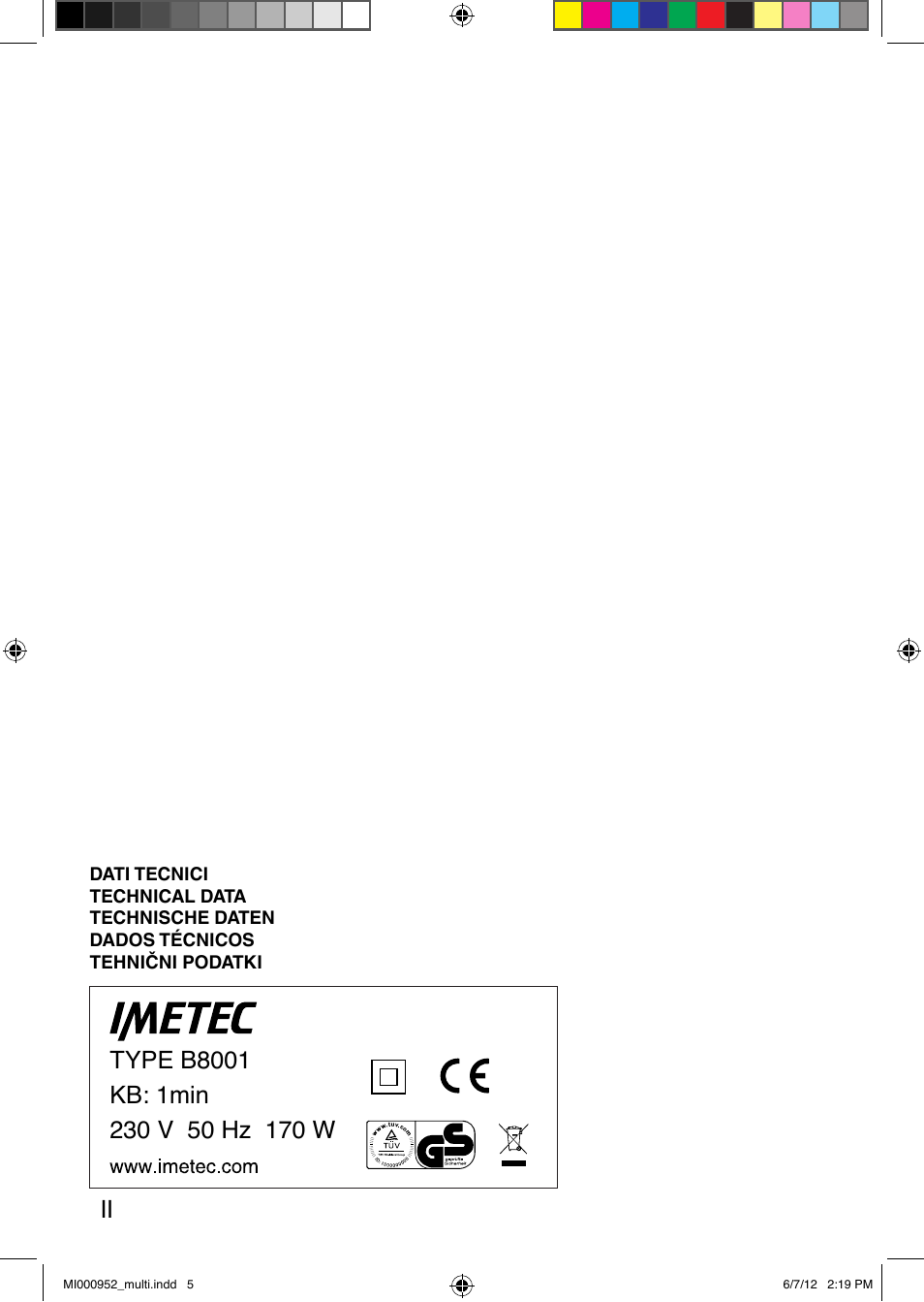 Imetec DOLCEVITA HB2 500 User Manual | Page 5 / 25