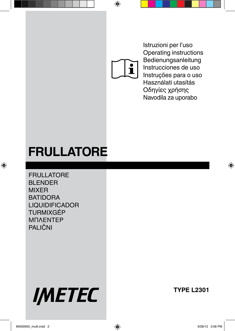 Frullatore | Imetec PROFESSIONAL SERIE BL User Manual | Page 2 / 38