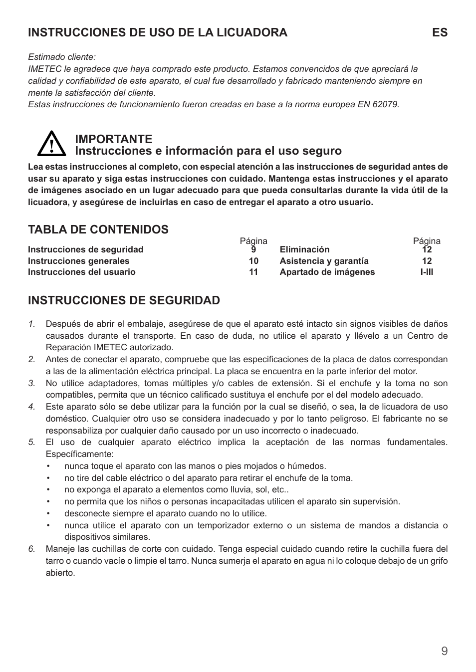 Imetec DOLCEVITA BL4 User Manual | Page 11 / 26