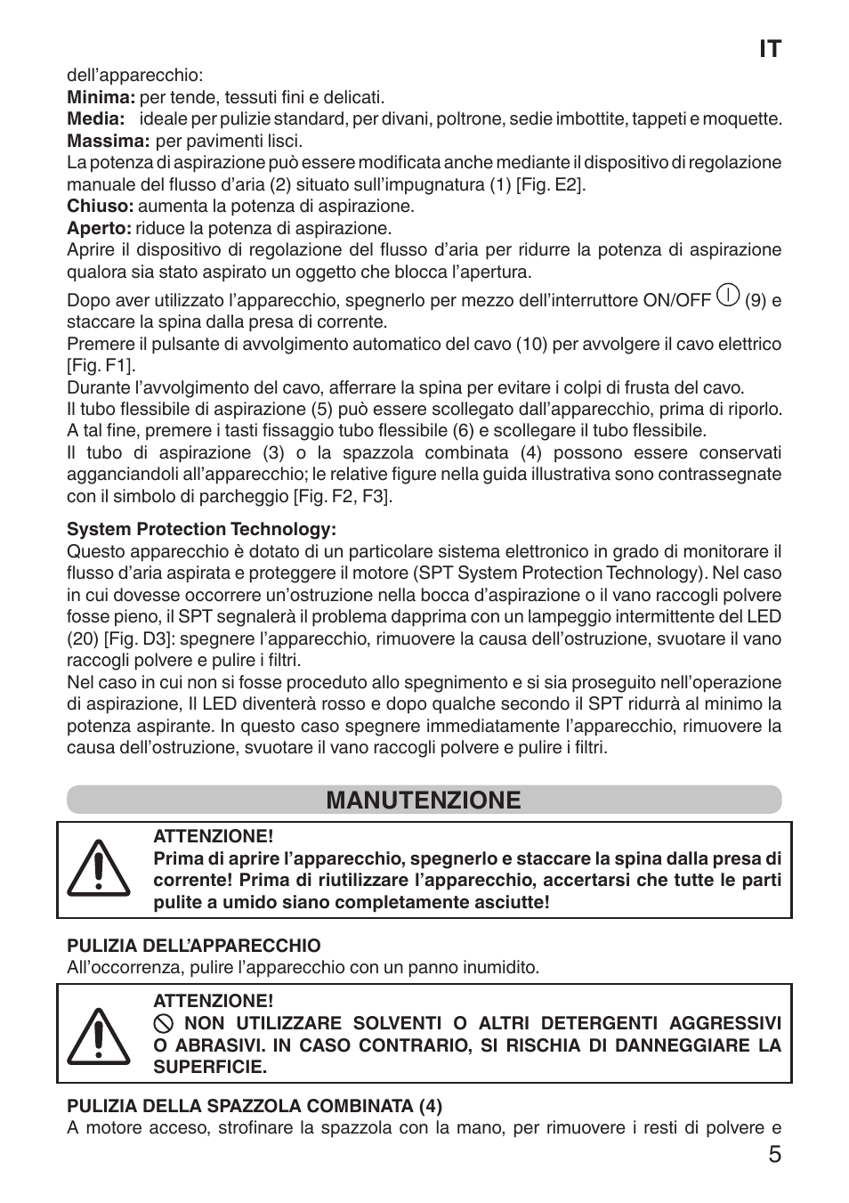 It 5, Manutenzione | Imetec ECO E1 User Manual | Page 7 / 34