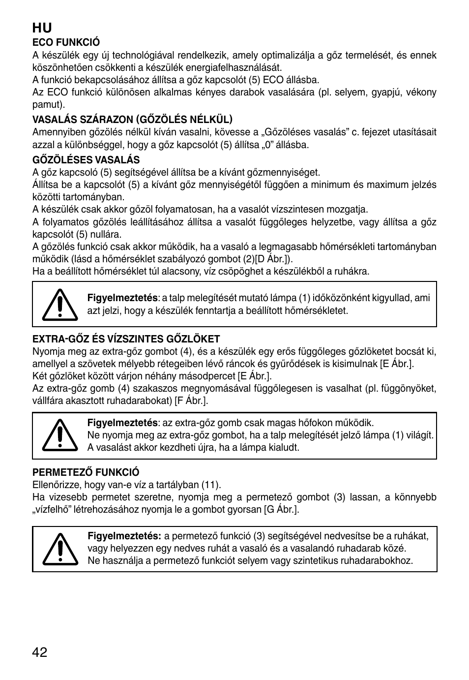 Hu 42 | Imetec TITANOX ECO K112 User Manual | Page 44 / 74