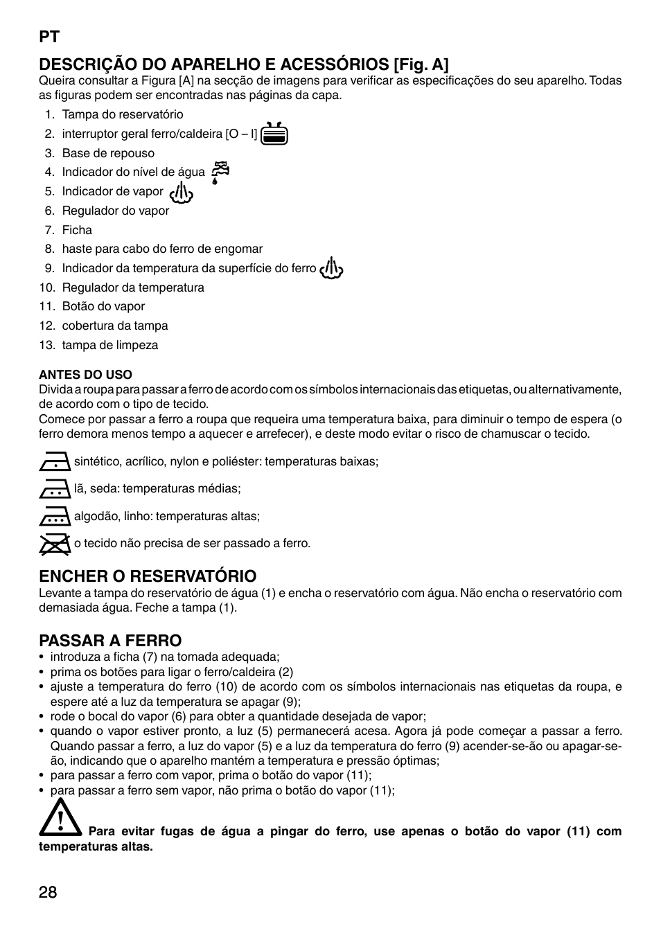 Encher o reservatório, Passar a ferro | Imetec NO-STOP PRESTIGE ECO User Manual | Page 33 / 54