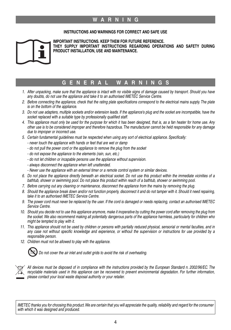 Imetec ECO FH5-100 User Manual | Page 6 / 18