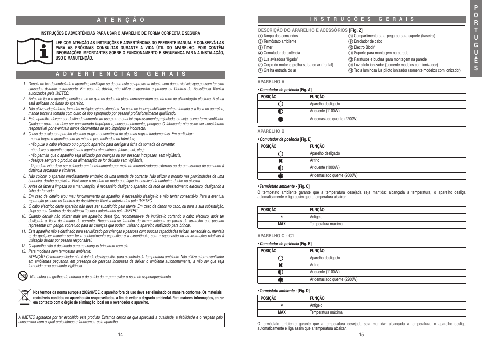 04_xst21154_istr_pt.qxd_04_xst21154_istr_pt.qxd | Imetec LIVING AIR B1-100 User Manual | Page 9 / 16