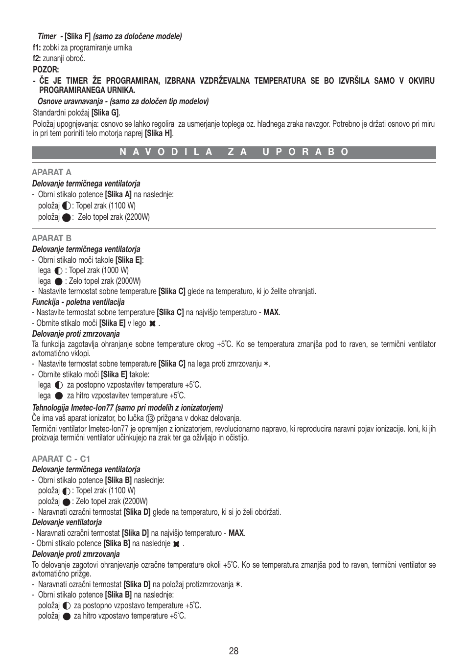 Imetec LIVING AIR M1-100 User Manual | Page 30 / 70