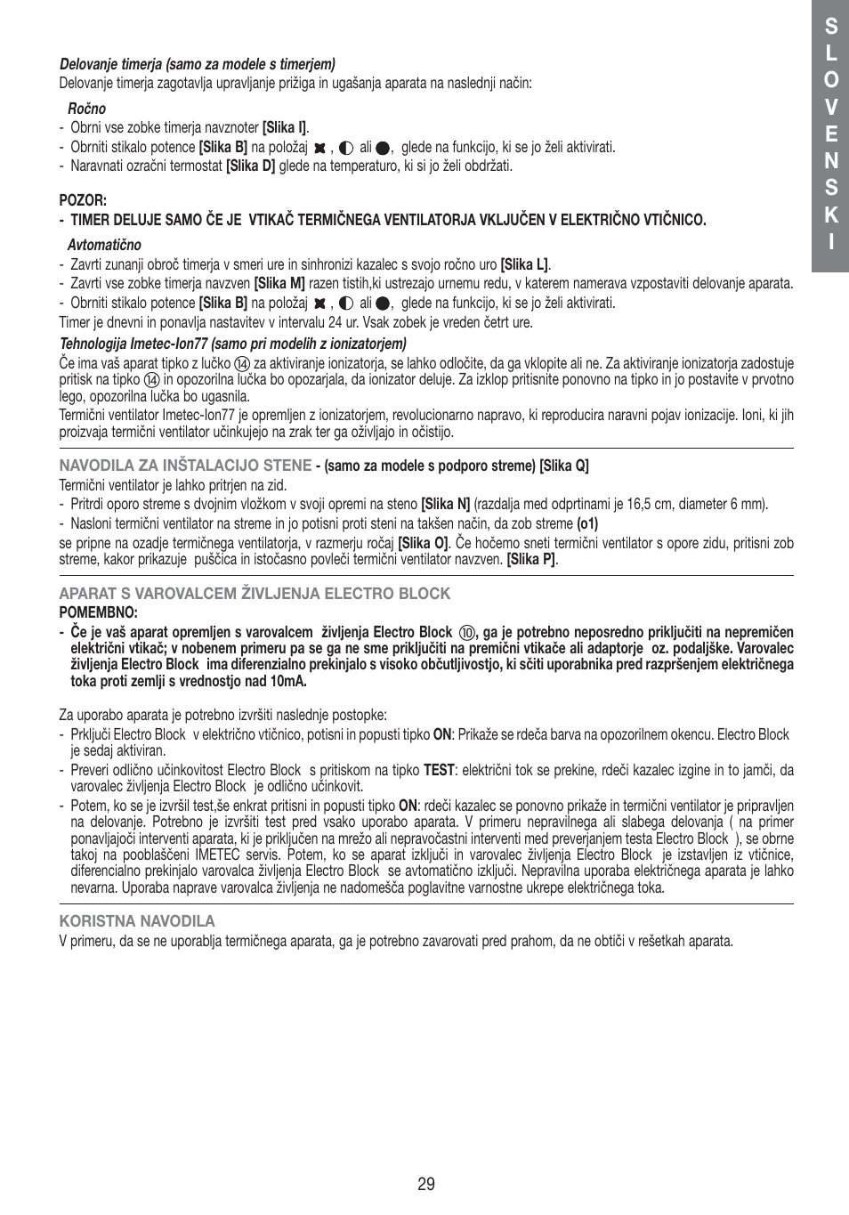 Imetec LIVING AIR M1-100 User Manual | Page 31 / 70