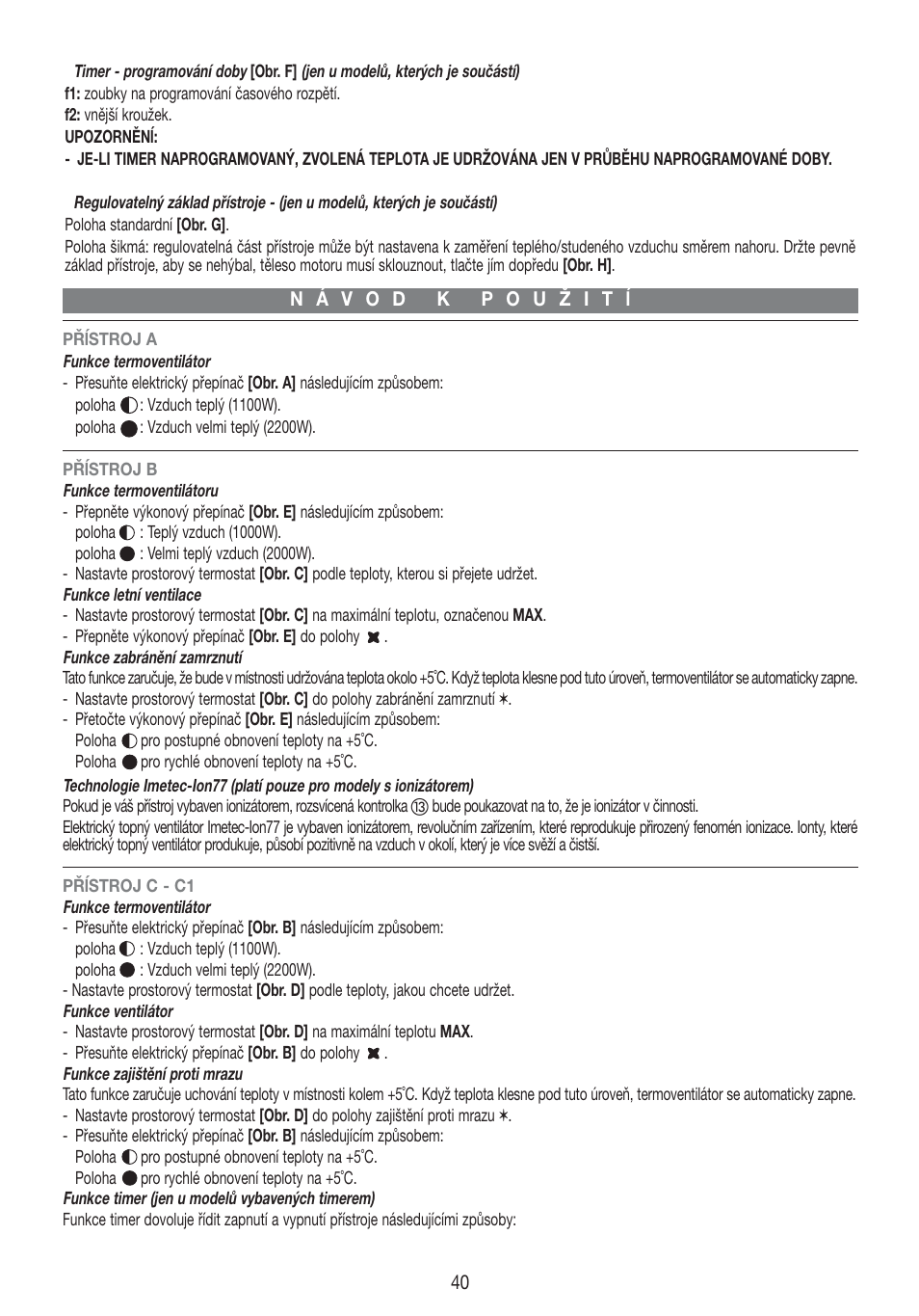 Imetec LIVING AIR M1-100 User Manual | Page 42 / 70