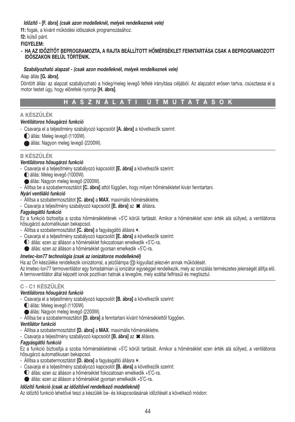 Imetec LIVING AIR M1-100 User Manual | Page 46 / 70