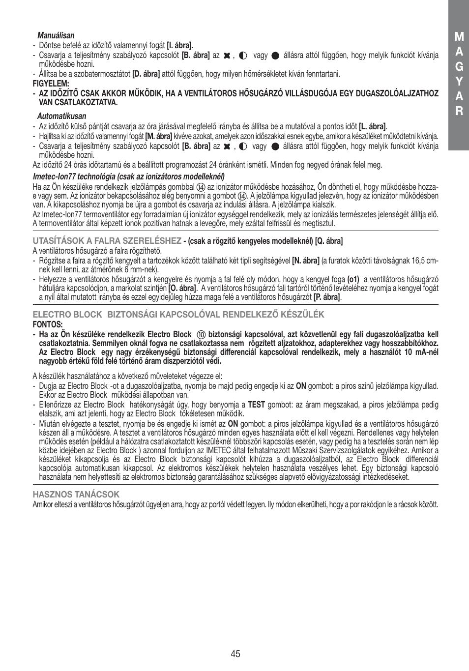 Imetec LIVING AIR M1-100 User Manual | Page 47 / 70