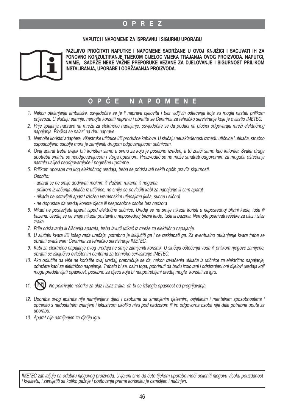 Imetec LIVING AIR M1-100 User Manual | Page 48 / 70