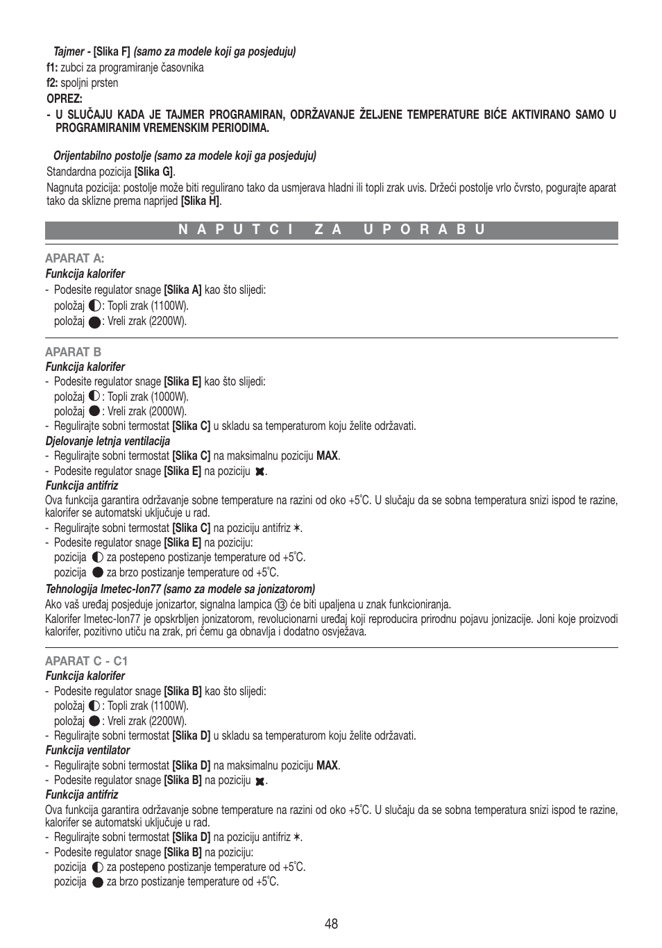 Imetec LIVING AIR M1-100 User Manual | Page 50 / 70