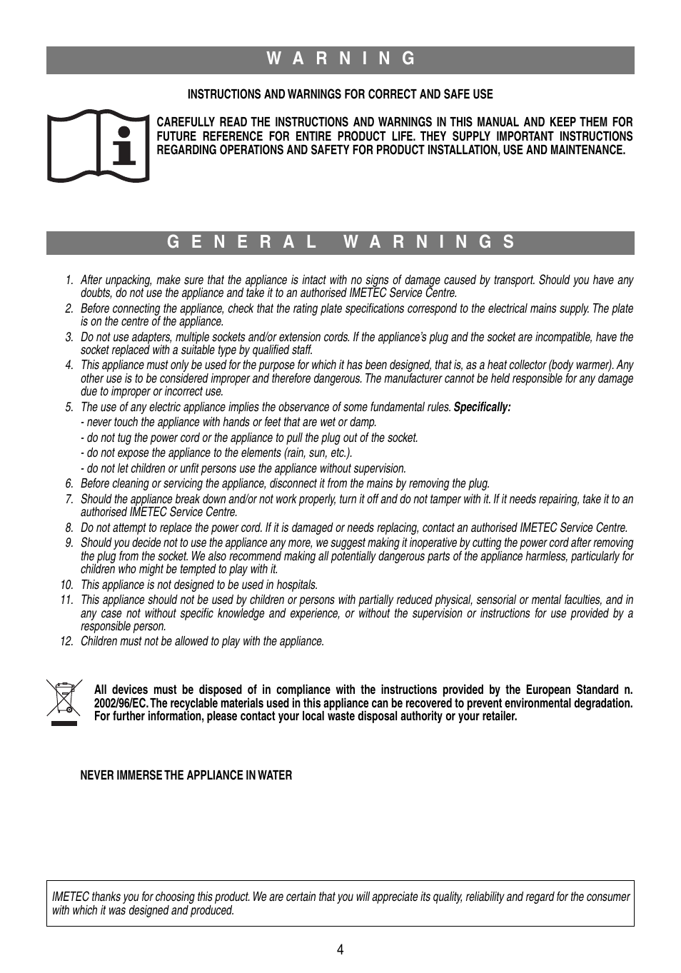Imetec BODY&COMFORT User Manual | Page 7 / 10