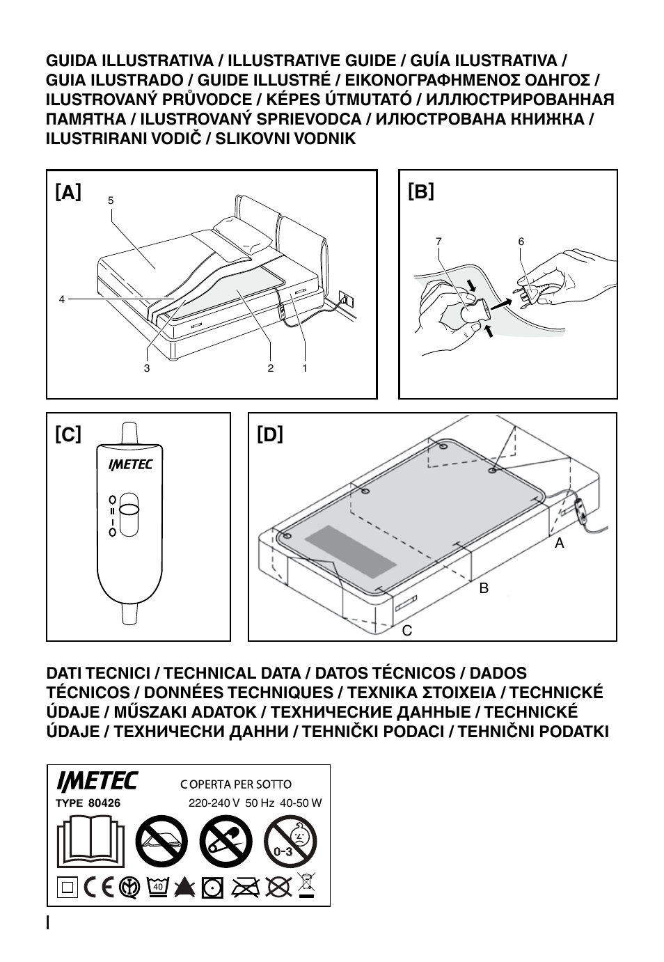 A] [b, C] [d | Imetec RELAXY SINGLE User Manual | Page 2 / 56