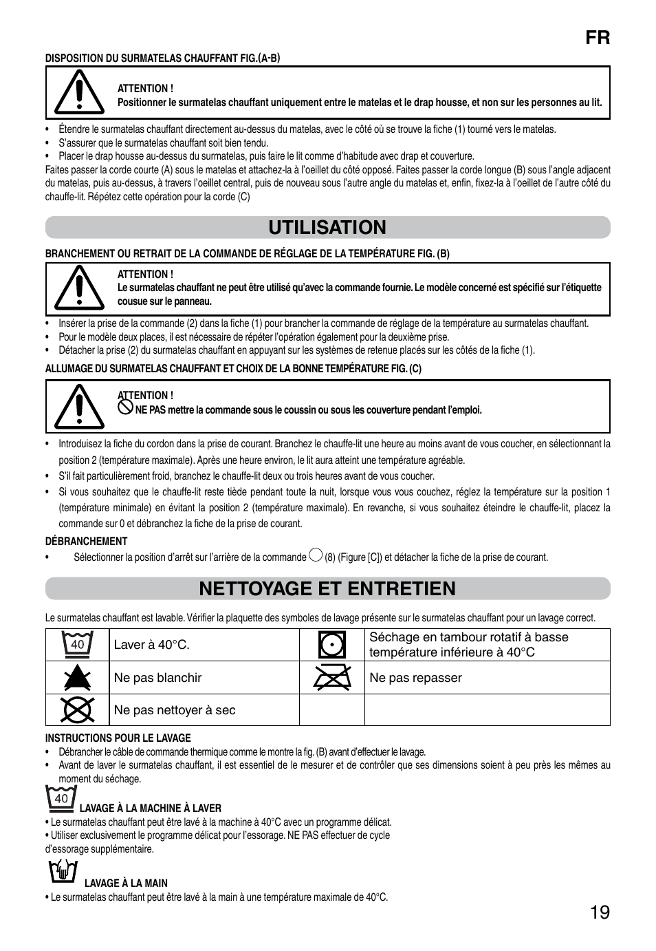 It 19, Utilisation, Nettoyage et entretien | Imetec RELAXY SINGLE User Manual | Page 21 / 56