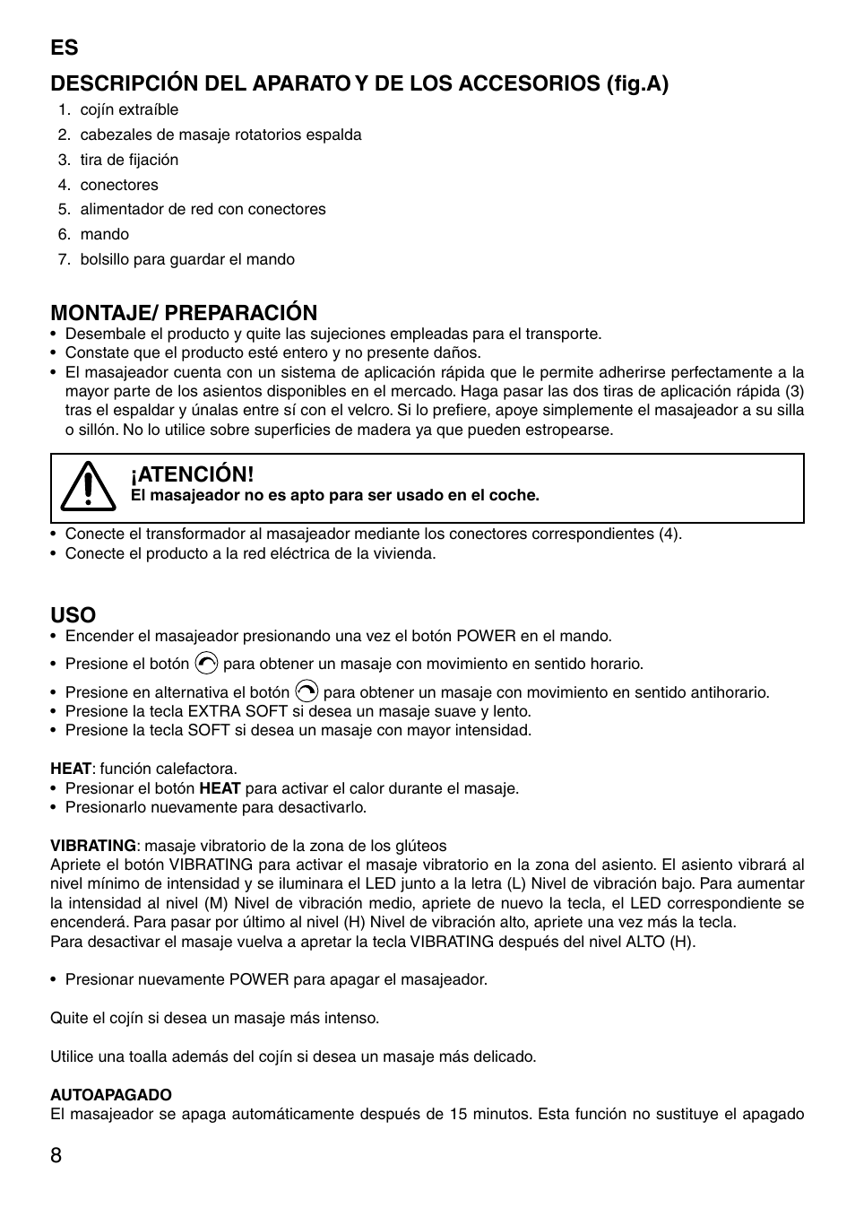 Montaje/ preparación, Atención | Imetec SENSUIJ SM2-200 User Manual | Page 13 / 54