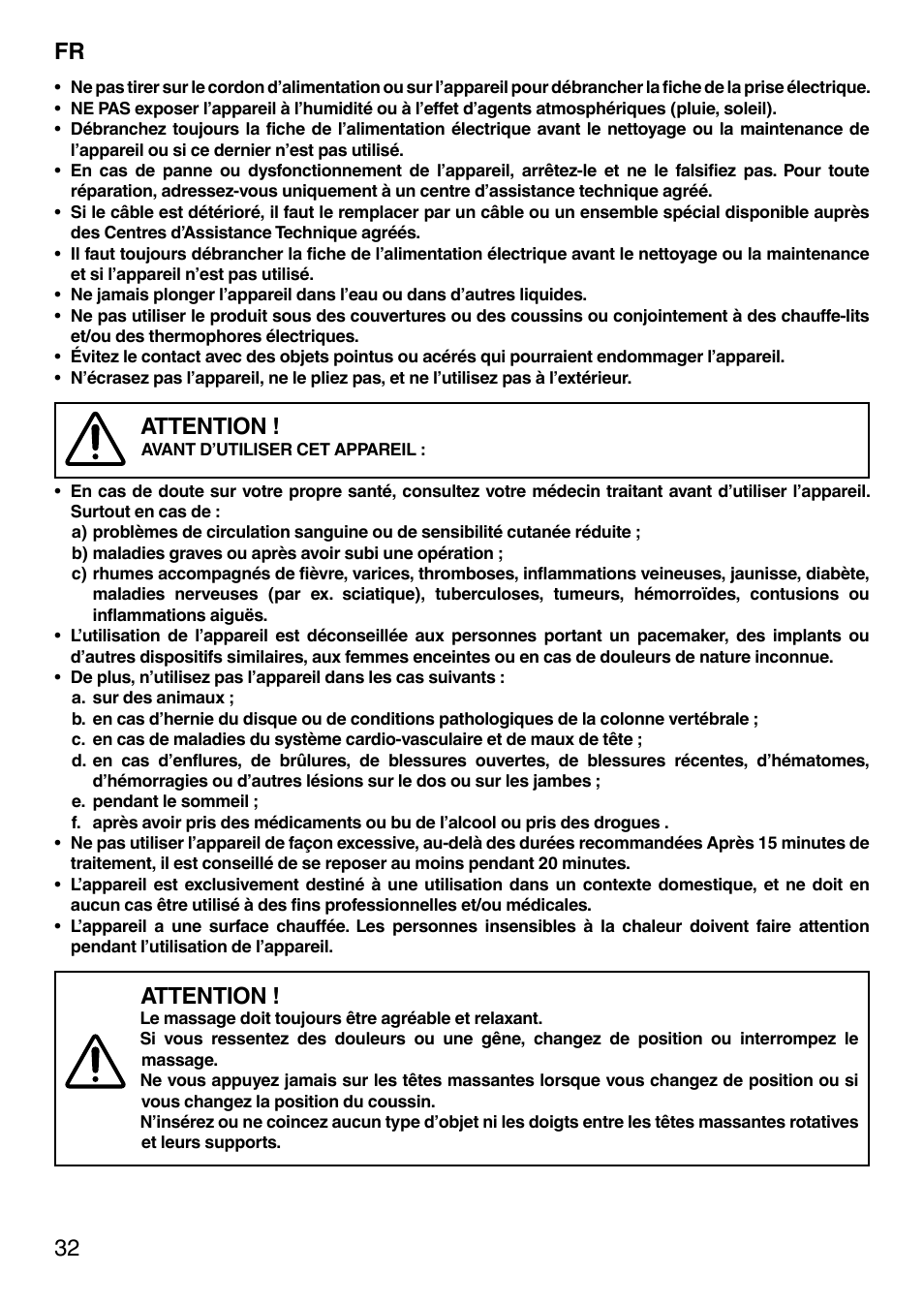 Attention | Imetec SENSUIJ SM2-200 User Manual | Page 37 / 54