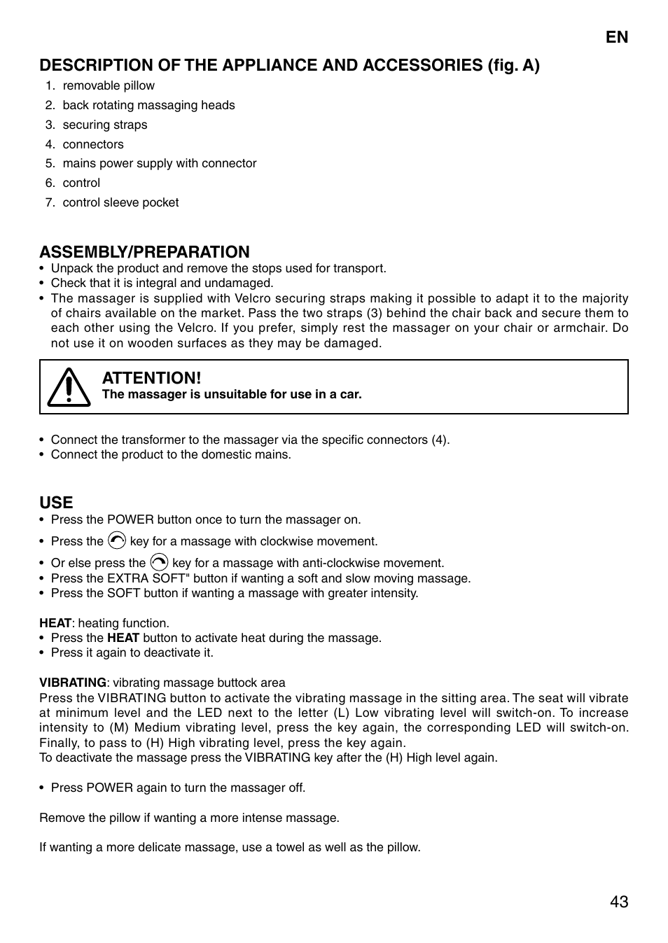 Assembly/preparation, Attention | Imetec SENSUIJ SM2-200 User Manual | Page 48 / 54