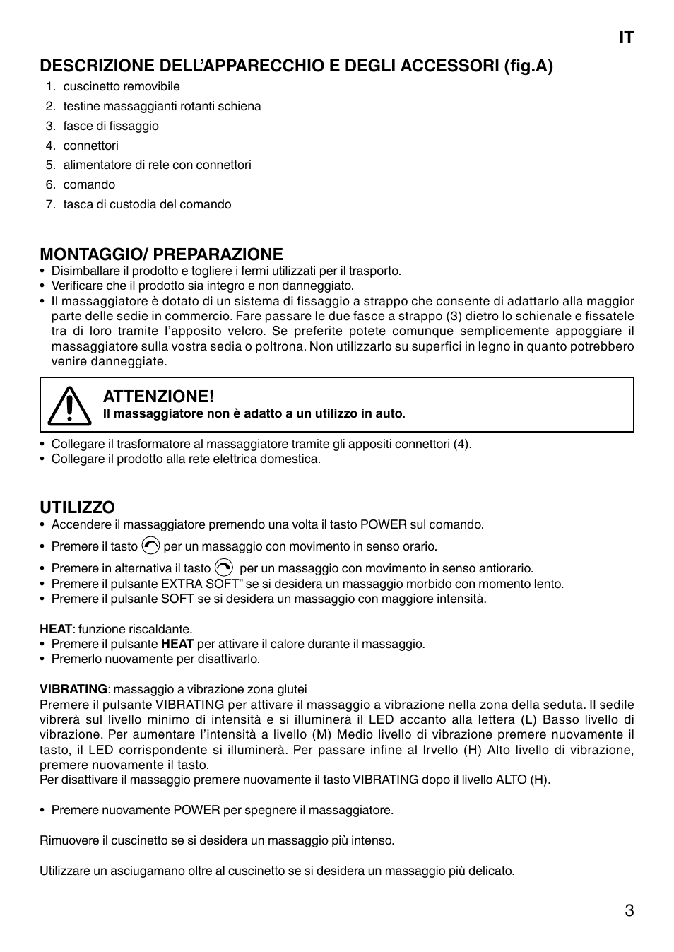 Montaggio/ preparazione, Attenzione, Utilizzo | Imetec SENSUIJ SM2-200 User Manual | Page 8 / 54