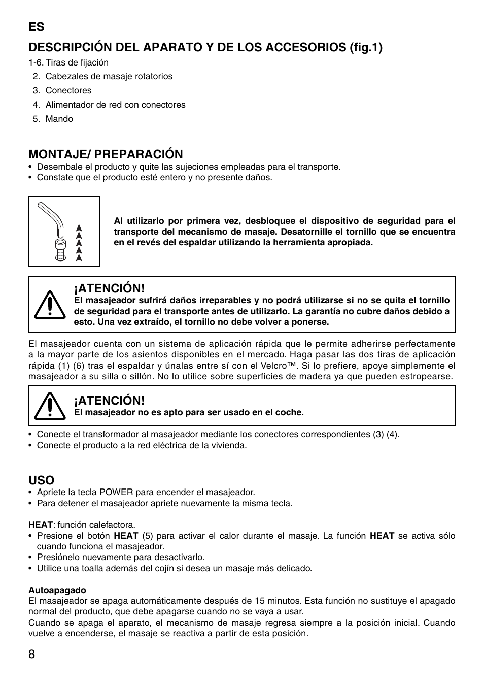 Montaje/ preparación, Atención | Imetec SENSUIJ SM5-200 User Manual | Page 13 / 54