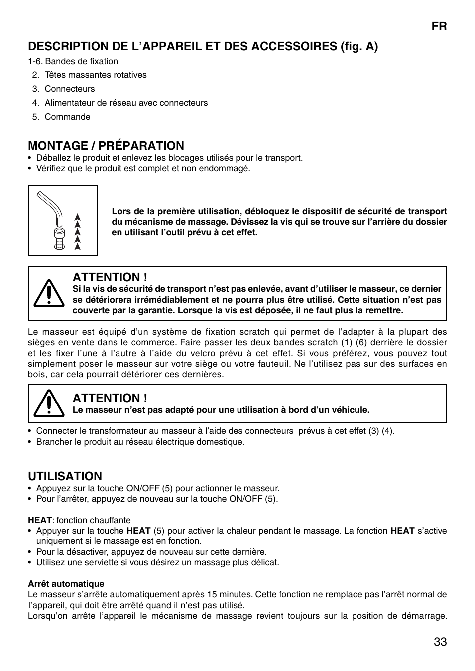 Montage / préparation, Attention, Utilisation | Imetec SENSUIJ SM5-200 User Manual | Page 38 / 54