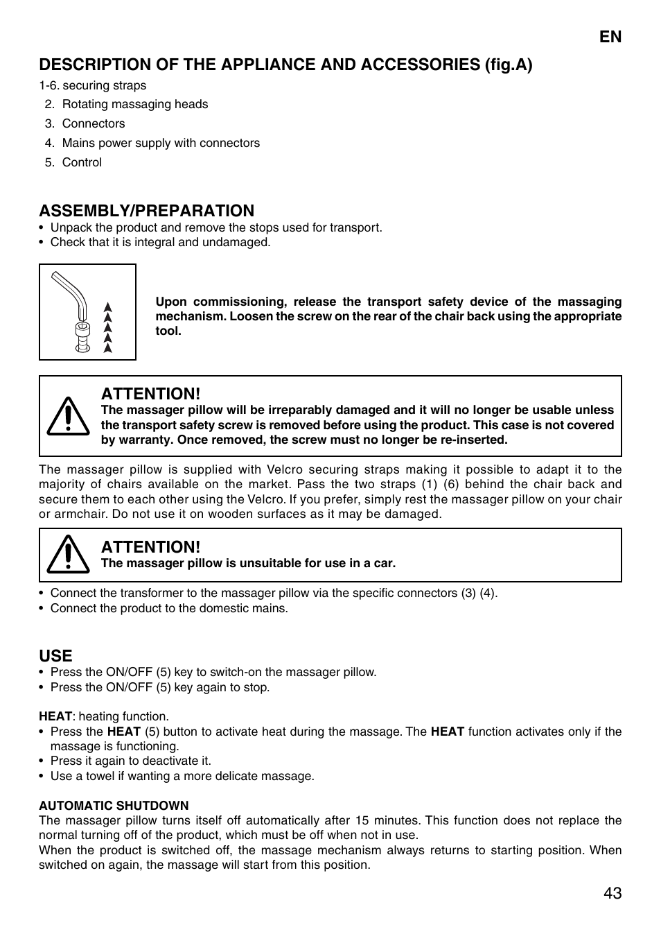 Assembly/preparation, Attention | Imetec SENSUIJ SM5-200 User Manual | Page 48 / 54