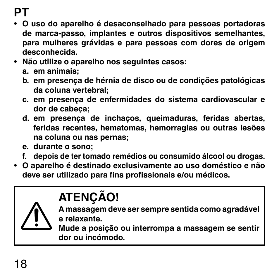 Atenção | Imetec SENSUIJ ML3-200 User Manual | Page 23 / 69