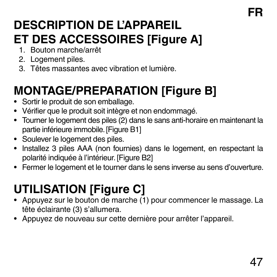 Montage/preparation [figure b, Utilisation [figure c | Imetec SENSUIJ ML3-200 User Manual | Page 52 / 69