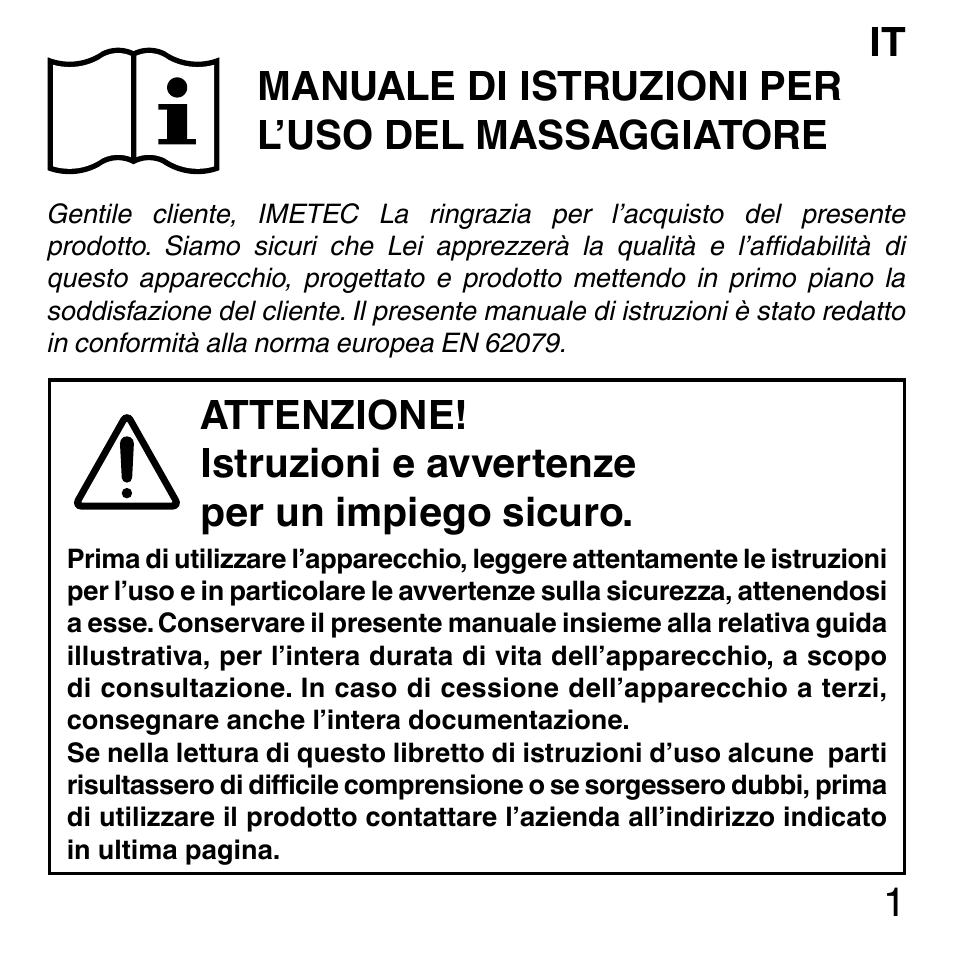 Imetec SENSUIJ ML3-200 User Manual | Page 6 / 69