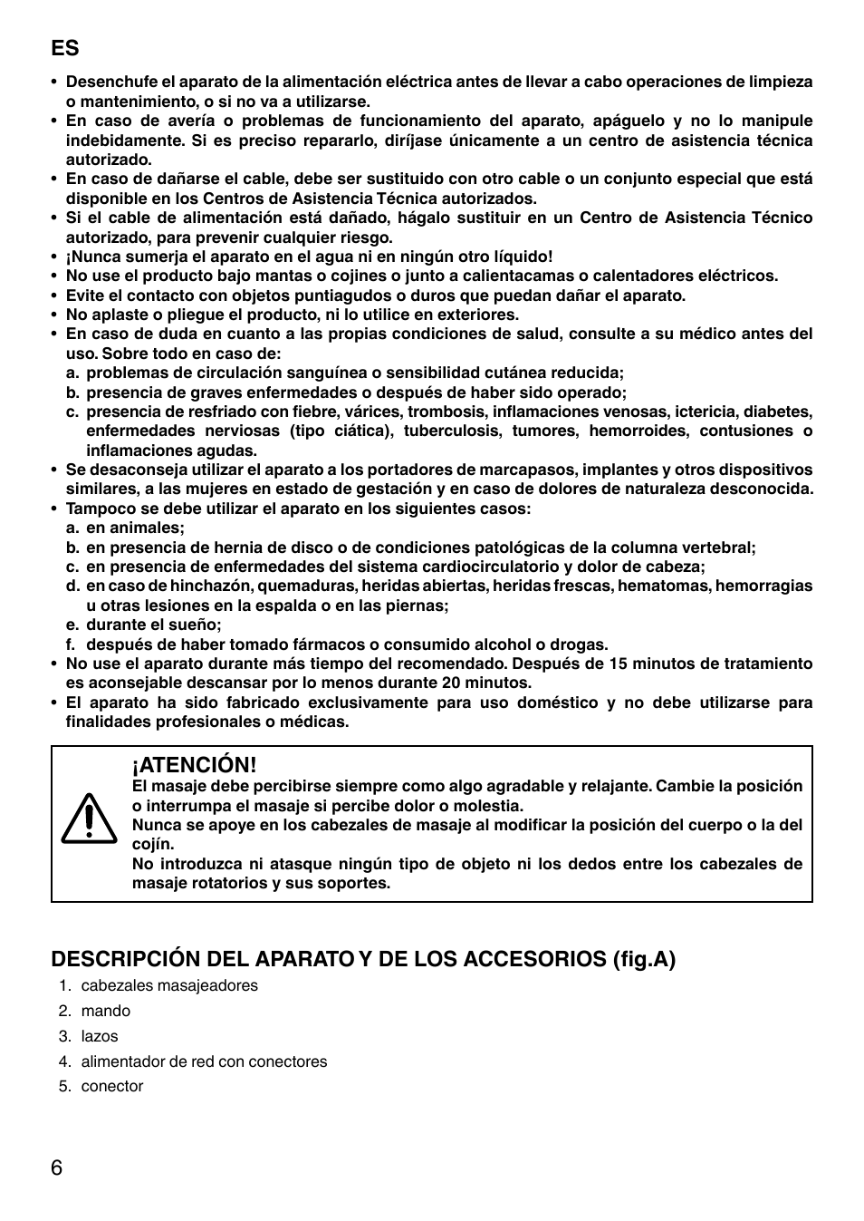 Atención | Imetec SENSUIJ MC1-200 User Manual | Page 11 / 42