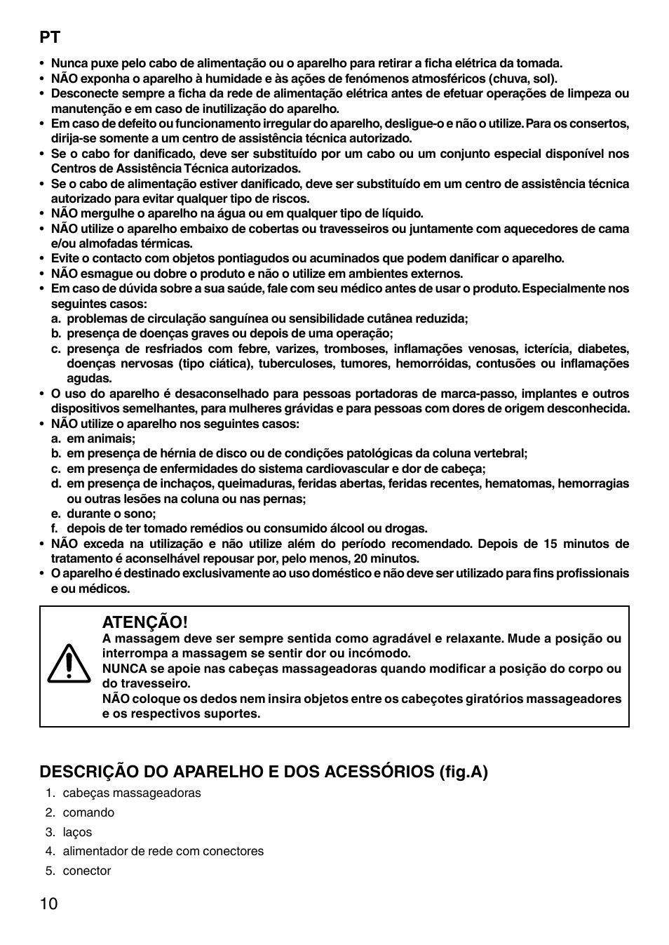 Atenção, Descrição do aparelho e dos acessórios (fig.a) | Imetec SENSUIJ MC1-200 User Manual | Page 15 / 42