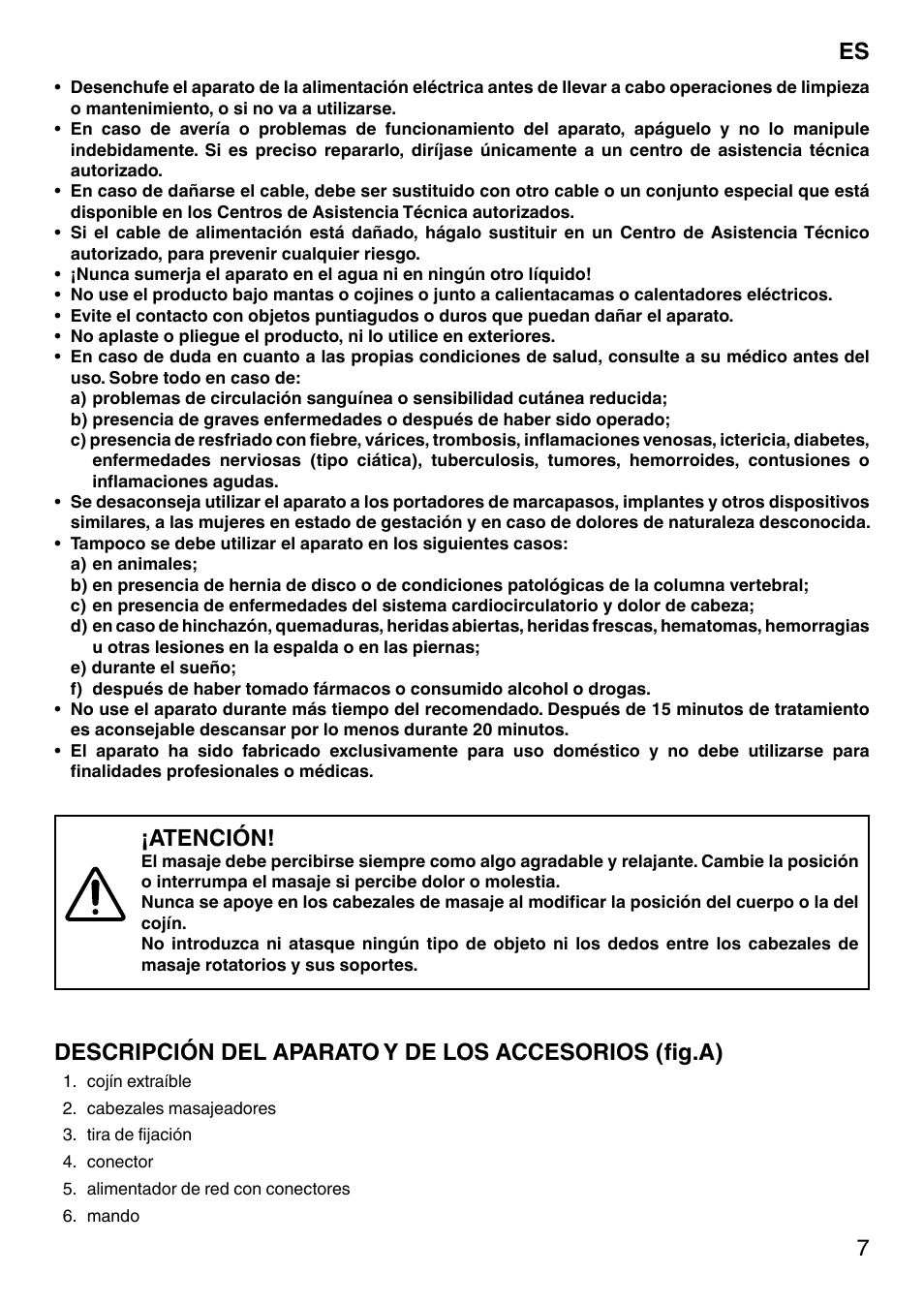 Atención | Imetec SENSUIJ CM3-200 User Manual | Page 12 / 53