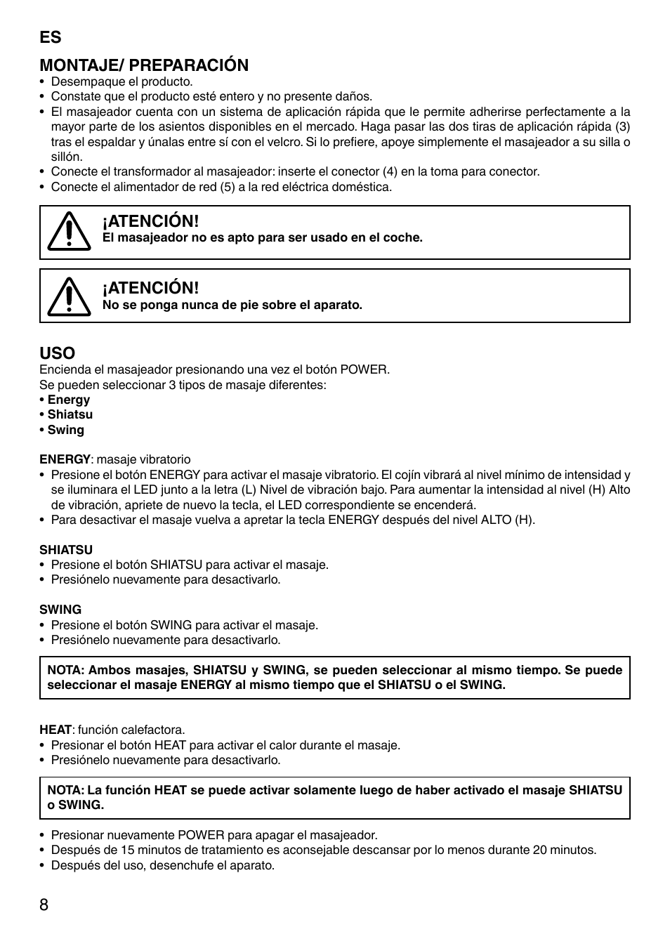 8montaje/ preparación, Atención | Imetec SENSUIJ CM3-200 User Manual | Page 13 / 53