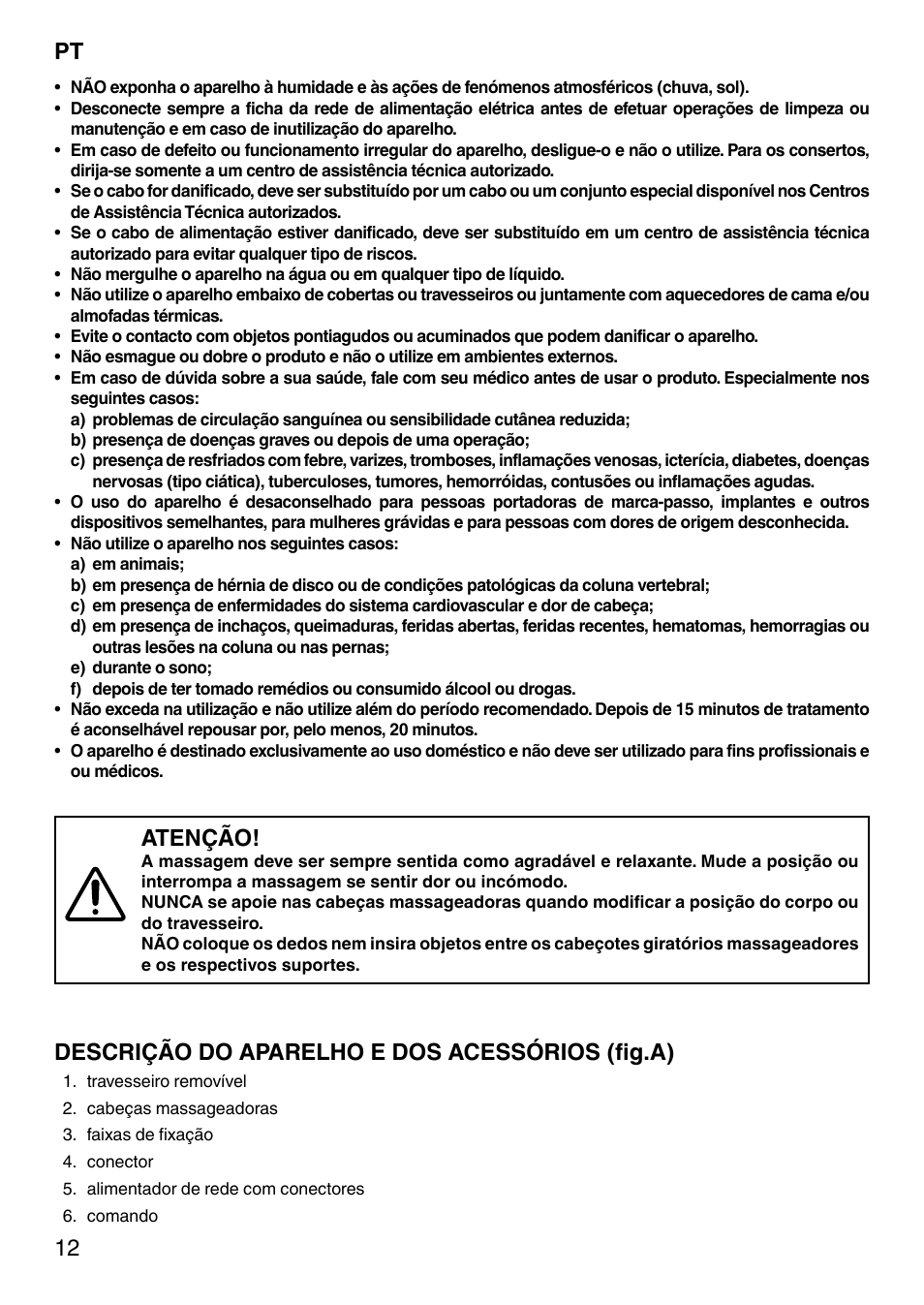 Atenção, Descrição do aparelho e dos acessórios (fig.a) | Imetec SENSUIJ CM3-200 User Manual | Page 17 / 53