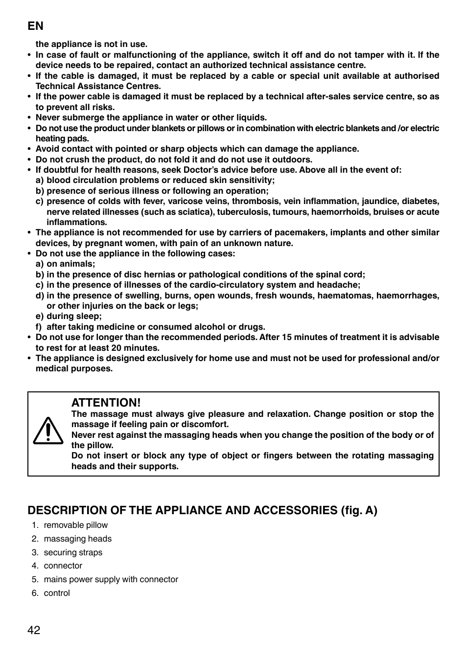 Attention | Imetec SENSUIJ CM3-200 User Manual | Page 47 / 53