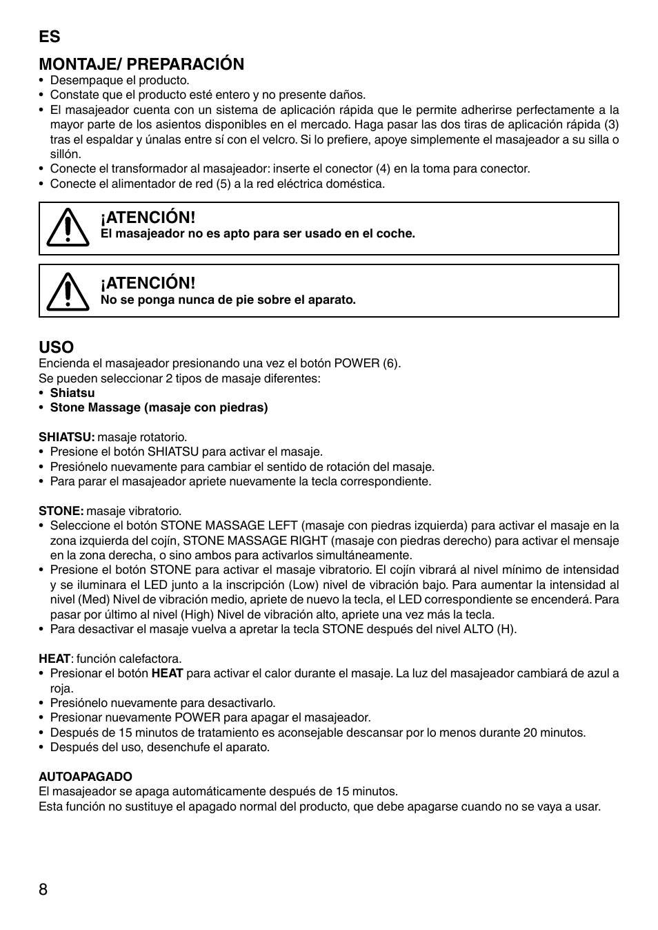 8montaje/ preparación, Atención | Imetec SENSUIJ CM4-200 User Manual | Page 13 / 54