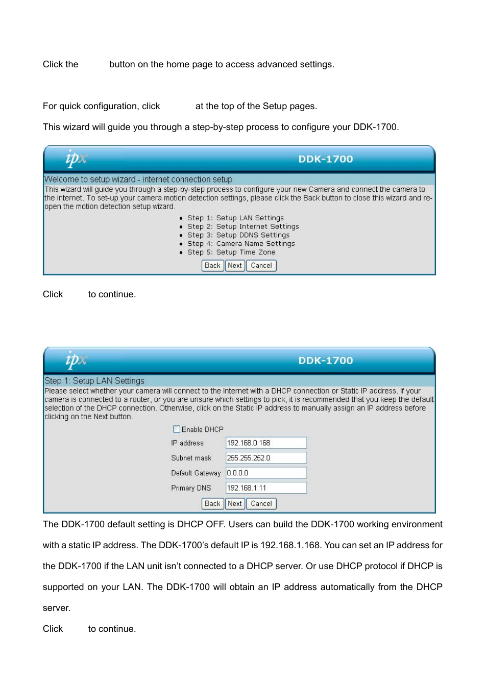 3 setup, 1 wizard | IPX DDK-1700 User Manual | Page 26 / 110