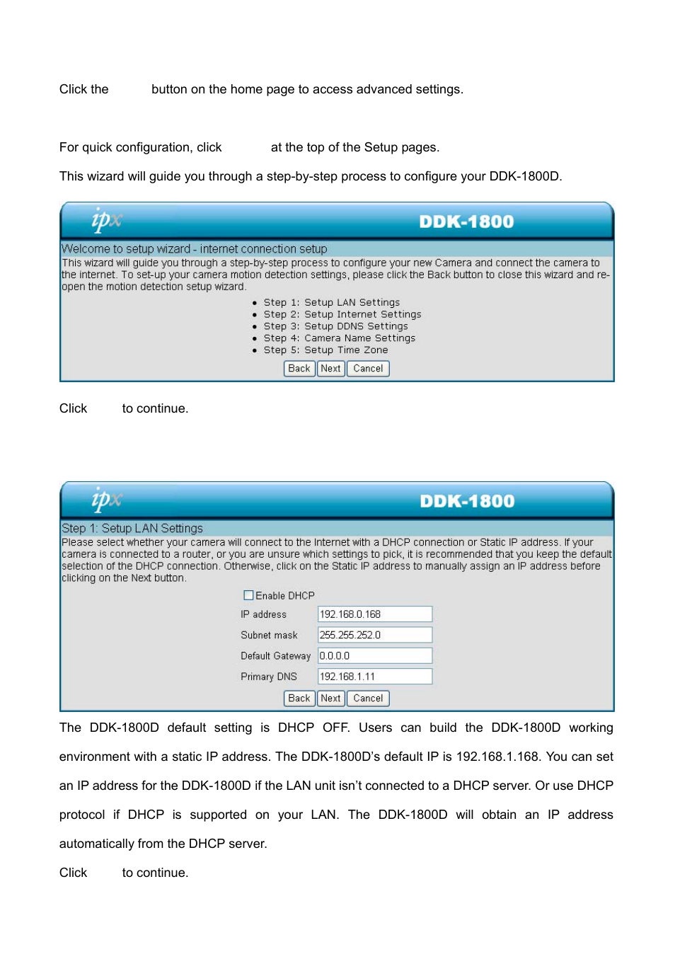 3 setup, 1 wizard | IPX DDK-1800 User Manual | Page 27 / 109