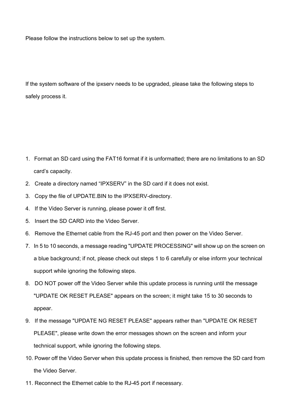 Installation, 1 updating system software | IPX VE-3500 User Manual | Page 12 / 94