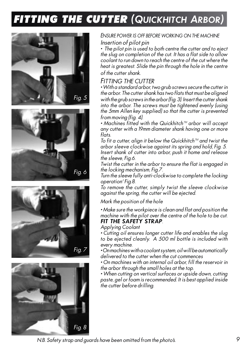 Fitting the cutter, Uickhitch, Rbor | Unibor Hydrobor HUW150 User Manual | Page 9 / 44