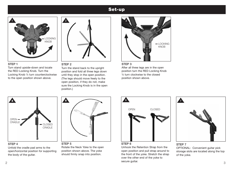 Set-up | Ultimate Support GS-200 User Manual | Page 2 / 2